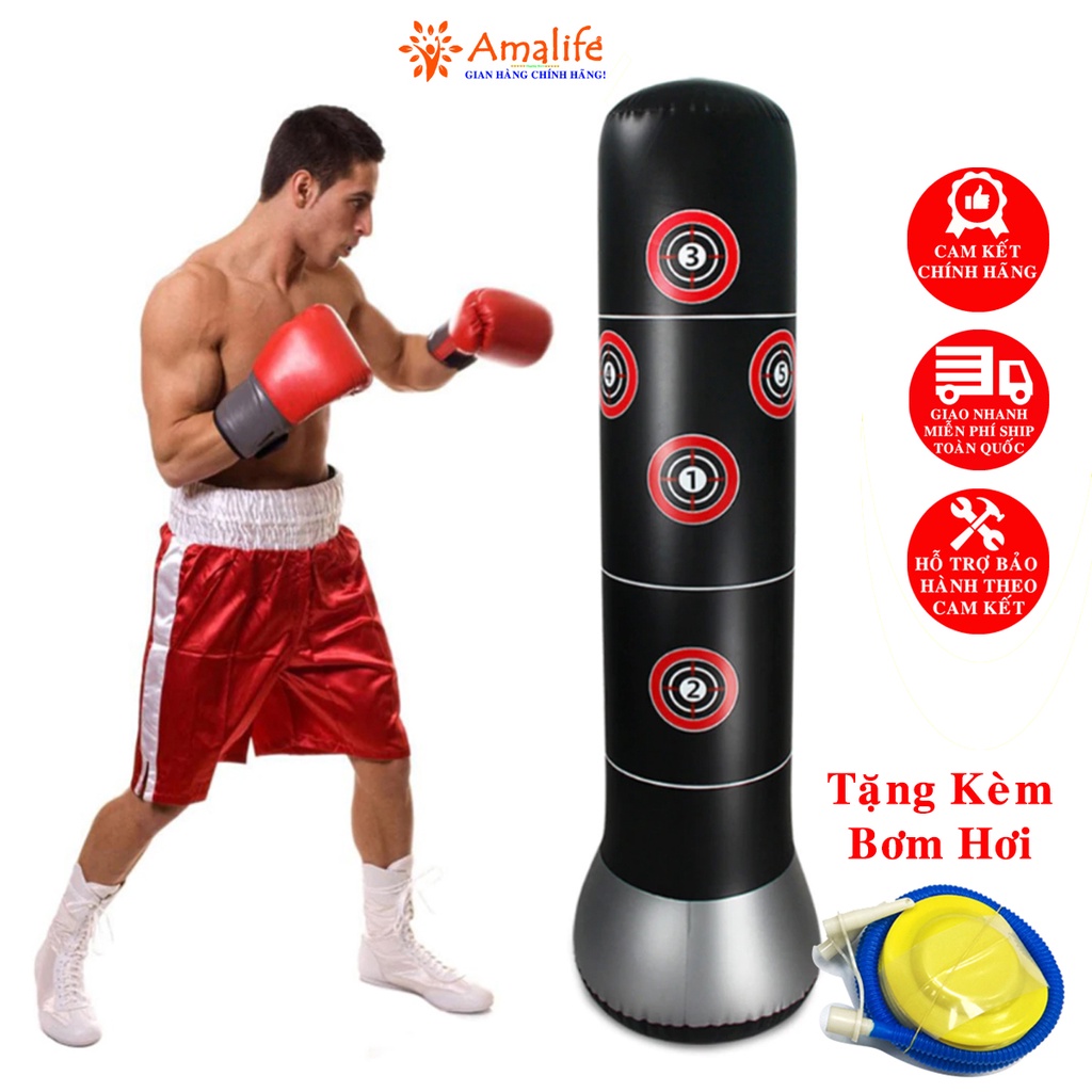 Ảnh Vỏ Trụ Đấm Bốc Boxing Muay Thái Karate Tự Cân Bằng Cao Cấp – Kèm Bộ Bơm Hơi – Chính Hãng Amalife 3