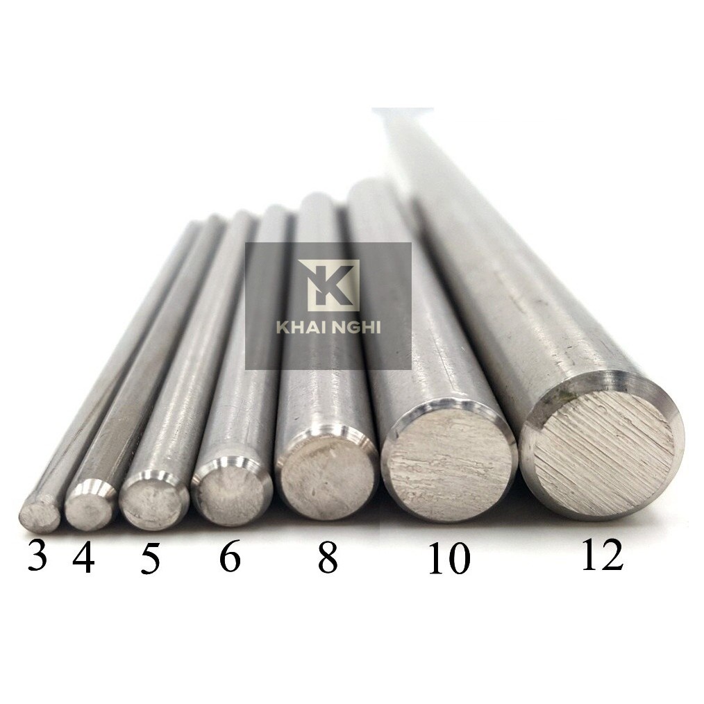 Trục inox tròn đặc phi 4.5mm, 5.2mm, 7mm, 8.2mm, (Dài 30cm tới 1M ...
