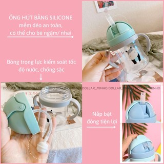 bình uống nước Dollar Minho  có van chống sặc, có tay cầm cho bé, an toàn