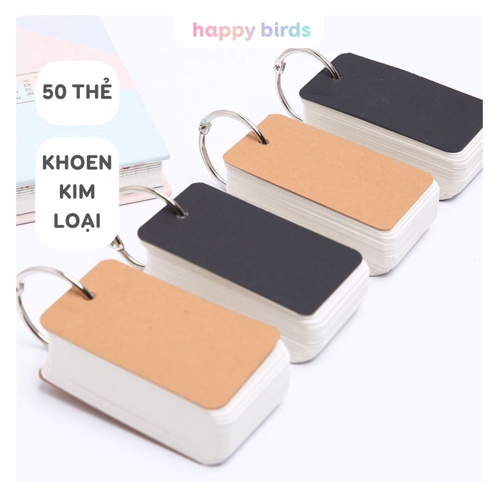 Flashcard thẻ học từ vựng trắng thẻ học từ vựng 50 tờ 4x7cm hỗ trợ làm giấy ghi chú | BigBuy360 - bigbuy360.vn