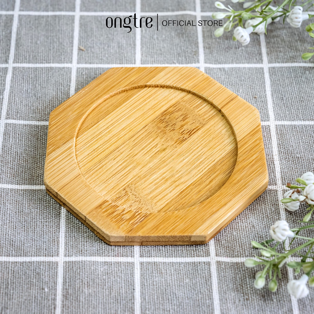 Lót Ly Tre, Gỗ ONGTRE Cao Cấp, Đế Lót Ly, Lót Cốc Hình Tròn, Vuông, Coaster Decor, Nhiều Size, Nhà Hàng, Cafe, Resort