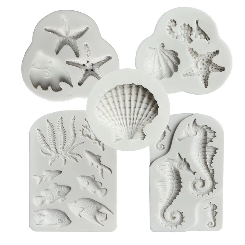 Khuôn Silicon Làm Bánh / Sô Cô La / Bánh Kẹo Hình Vỏ Sò / Sao Biển diy