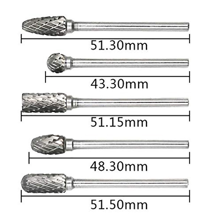 Mũi mài hợp kim cán 3ly đầu 6ly sắc bén , dùng được trên mọi chất liệu như kim loại, gỗ, nhựa, thủy tinh...