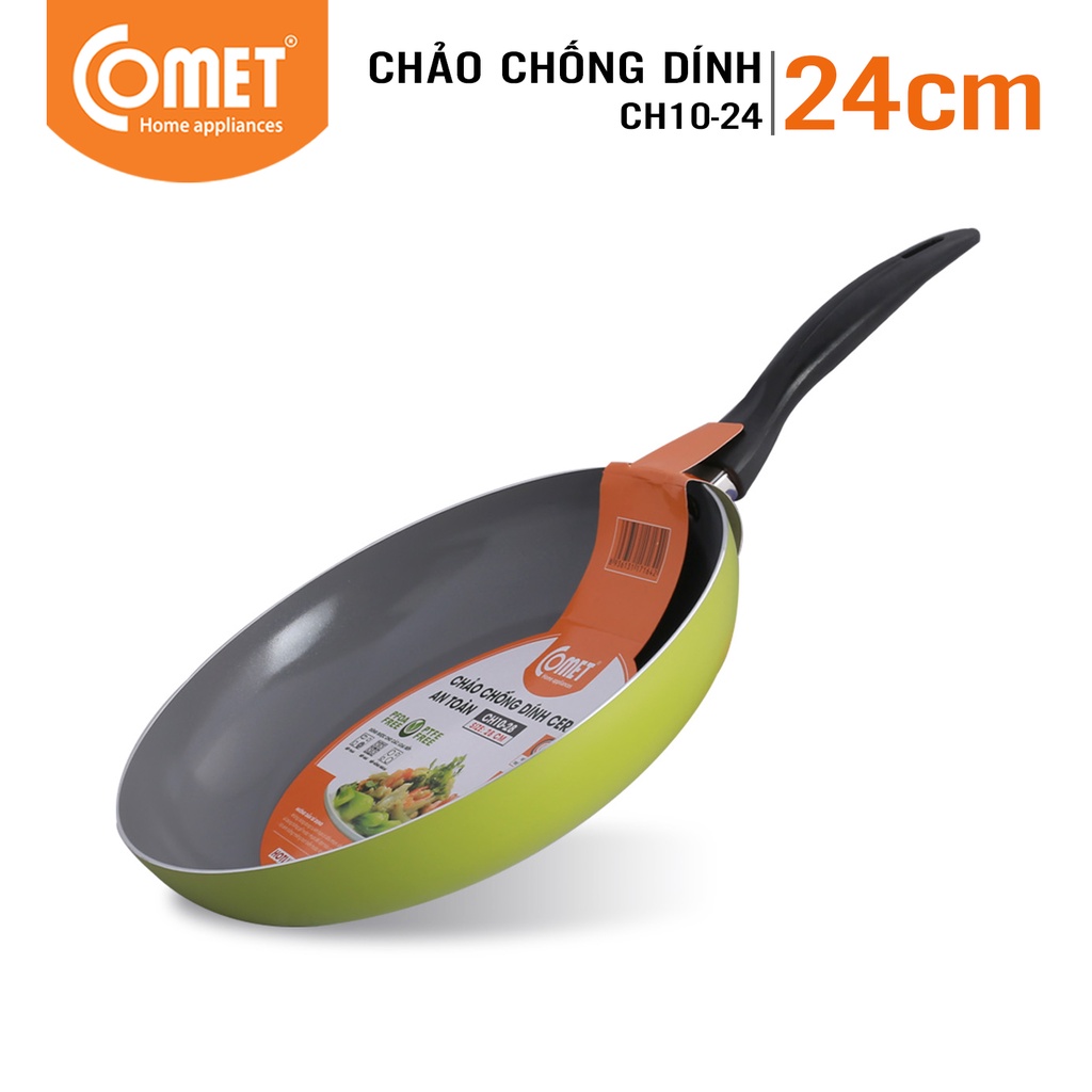 Chảo chống dính Ceramic 24 cm, CH10-24 Chảo Chống Dính Comet Nhôm Cao Cấp Ceramic Nano Dễ Vệ Sinh