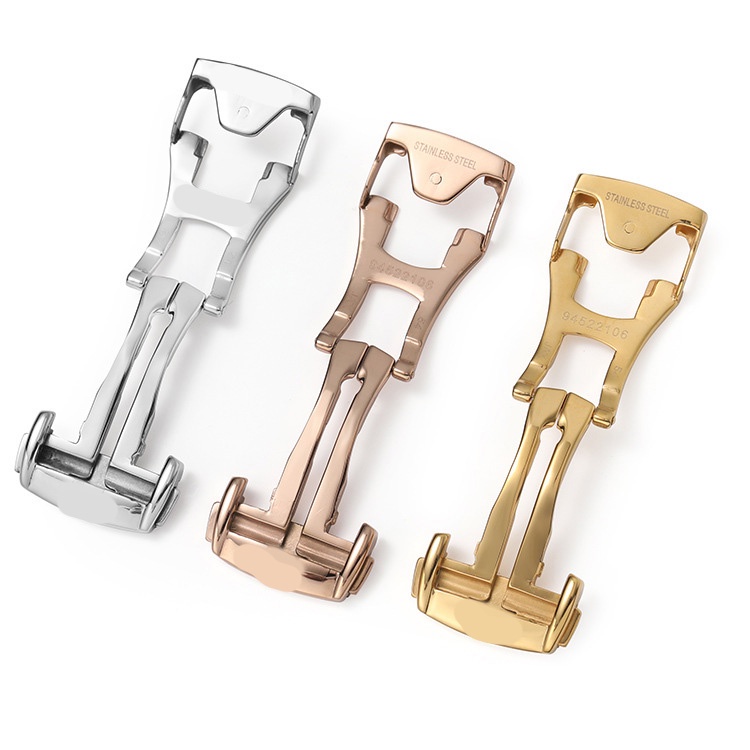 Dành Cho Omega Gấp Bướm Khóa 16 Mm 18 Mm 20 Mm Thép Không Gỉ Dây Đeo Đồng Hồ Khóa Phụ Kiện Triển Khai Khóa