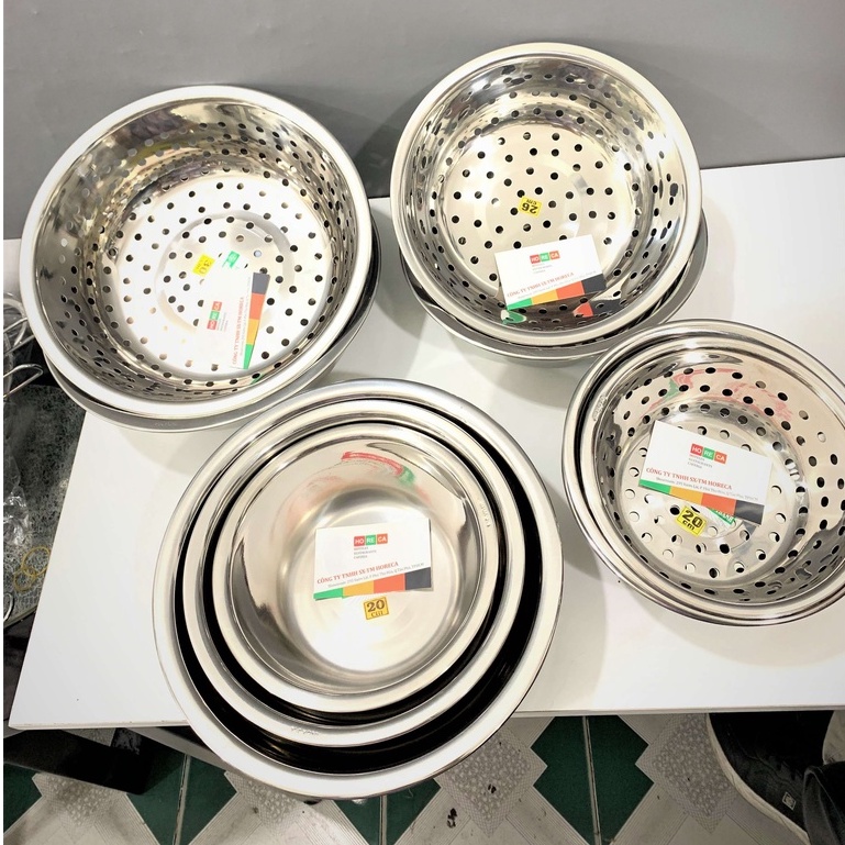 Thau rổ sâu INOX 304 [nhiều size], hàng dày cứng, bóng đẹp, không rỉ ...