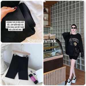 Quần legging lửng thái💥Quần legging ngố đùi thái cạp chun siêu mịn💥(free ship)