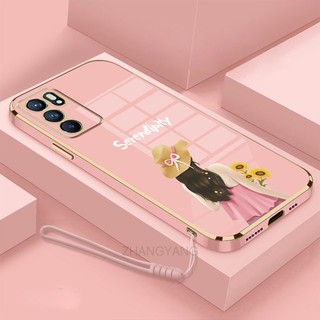 ốp lưng oppo reno 6 4g reno 6 5g reno 6z 5g Ốp Điện Thoại TPU Silicon Viền Mạ Màu Hình Cô Gái Xinh Đẹp Cho oppo reno 6 4g reno 6 5g reno 6z 5g