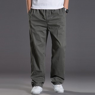 Quần Jogger Cotton Dáng Suông Rộng Co Giãn Phối Túi Có Size Lớn 6XL Dành Cho Nam Giới
