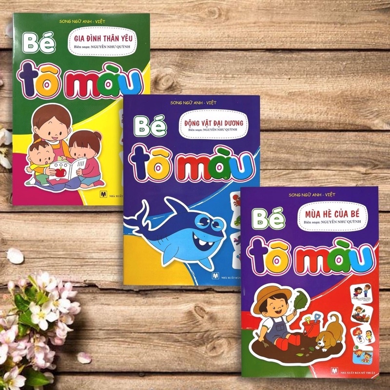 Ảnh Sách (Tặng Màu) - Bé Tô Màu (Bộ 20 Cuốn Dành Cho Trẻ 3-6 Tuổi Song Ngữ Việt Anh)- Tặng màu 2