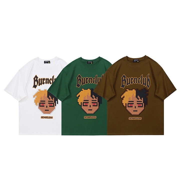Áo Thun Tay Lỡ HappyFamily Form Rộng BURNCLUB SENSELESS Trẻ Trung Cotton 100 Cao Cấp