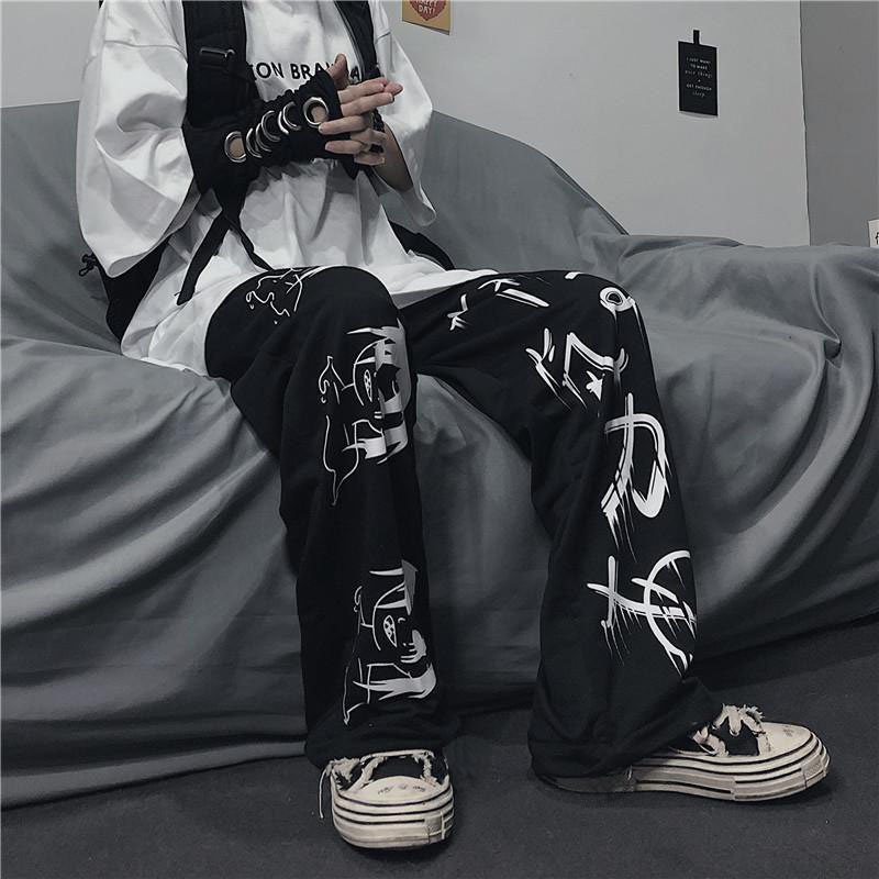 SIÊU CHẤT 🌸 Quần nỉ unisex nam nữ form rộng in hoạ tiết hoạt hình (JOGGER ỐNG XUÔNG DÀI 90CM) 9999