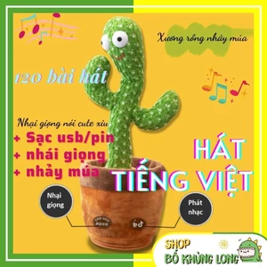 Xương Rồng Biết Nói Nhái Giọng Nhảy Múa Hát Nhạc 120 Bài Dùng Sạc Đồ Chơi Cho Bé - BỐ KHỦNG LONG