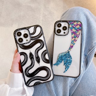 Ốp Điện Thoại Magentic Rắn Đen Thoáng Mát Cho iPhone 17 16 14 15 Pro Max Ốp Lưng Đuôi Nàng Tiên Cá Nhiều Màu Sắc Cho iPhone 11 12 13 Pro Max Acrylic Cứng PC Ốp Lưng Chống Sốc