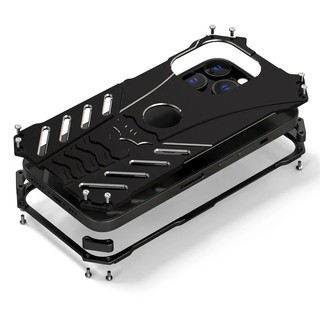 [R-JUST] Aluminum Metal Batman Case For iPhone 16 15 Plus 14 Pro Max Cover 13 12 Mini 11 Tough Alloy Armor Shockproof Skin Cases Ốp Điện Thoại Hợp Kim Nhôm Cứng Chống Sốc