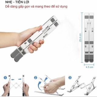 Giá đỡ laptop BL3 hợp kim nhôm hỗ trợ tản nhiệt, gấp gọn chỉnh độ cao ipad macbook surface