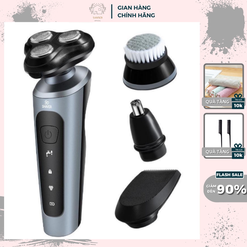 Máy Cạo Râu 9D Shaver 4 trong 1 Cao Cấp cạo sạch sâu không khô rát ...