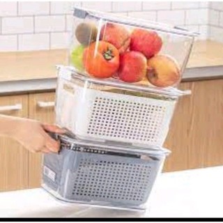 Hộp  thực phẩm Hokori cao cấp 6588+6589 ,Hộp nhựa thực phẩm có khóa thoát khí, có lỗ thoát nước