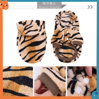 Thu Đông Mới Flannel Nút Xoay Hổ Thú Cưng Trang Phục Thú Cưng Chó Mèo Quần Áo Thu Đông