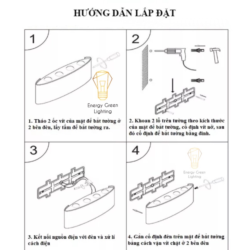 Ảnh Đèn Hắt Tường Chống Nước Energy Green Lighting 2 đầu TN188 -187 - Trang Trí Ngoài Trời - Góc Ban Công - BH 1 Năm 2