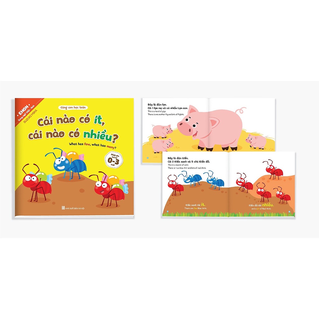 Sách - Ehon Song Ngữ Toán Học Đầu Đời Cho Bé Từ 0-3 tuổi: Cùng con học toán (08 cuốn, có quét mã QR)