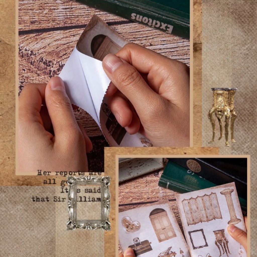Giấy nền trang trí sổ vintage set 8 tờ HD120-K78 Decor sổ DIY Crafts, Scrapbook, Journal, Diary, Planner, Wal Seal Ect