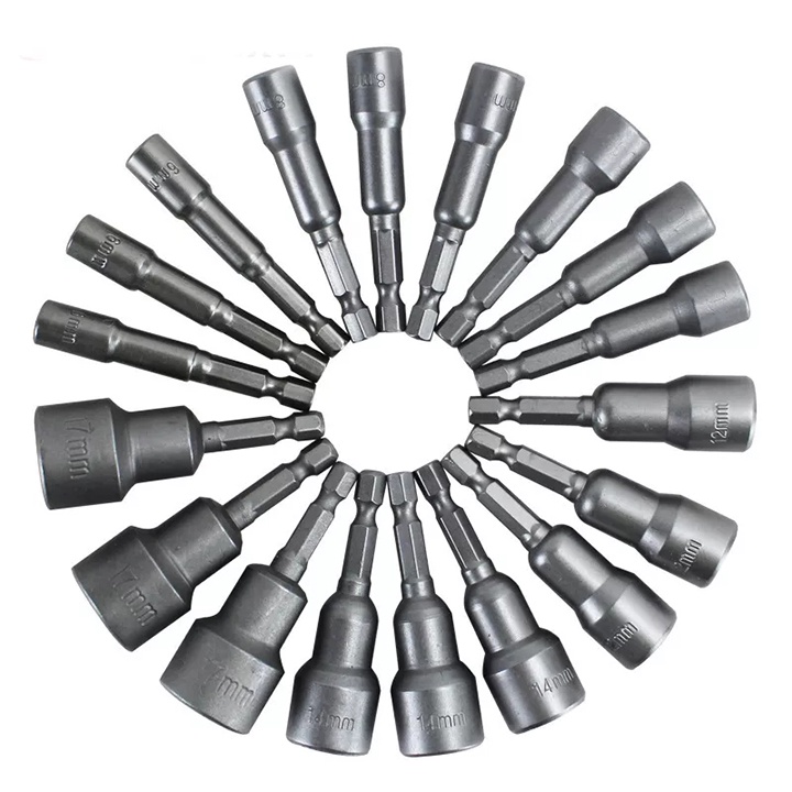 Đầu khẩu vặn ốc lục giác gắn máy khoan hoặc máy bắt vít, đầu tuýp lục giác có nam châm
