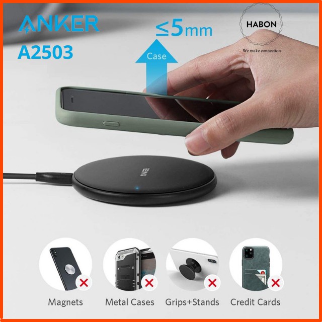 [Hộp 2 chiếc] Sạc Không Dây Anker Powerwave Pad A2503 10W Chính Hãng