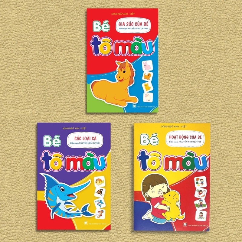 Ảnh Sách (Tặng Màu) - Bé Tô Màu (Bộ 20 Cuốn Dành Cho Trẻ 3-6 Tuổi Song Ngữ Việt Anh)- Tặng màu 4