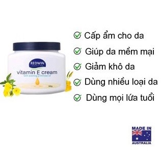Kem dưỡng Redwin Vitamin E Cream Giúp Dưỡng Da Mặt Hết Khô, Nứt Nẻ 300g ÚC