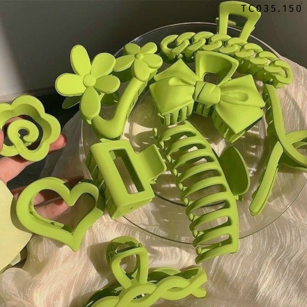 Set kẹp tóc Maihouse nhiều kiểu dáng xinh xắn lớn nhỏ màu xanh lá xanh biển xanh bơ trẻ trung - TC035