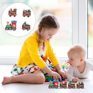 ASDFGER Xe Lửa Nhỏ Đồ Trang Trí Năm Giáng Sinh Vui Vẻ Trang Trí Quà Giáng Quà Tặng Bằng Gỗ