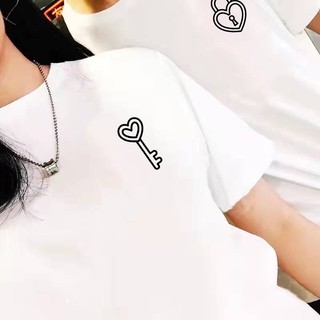Áo cặp nam nữ, áo phông đôi in hình chìa khoá không bong tróc chất thấm hút