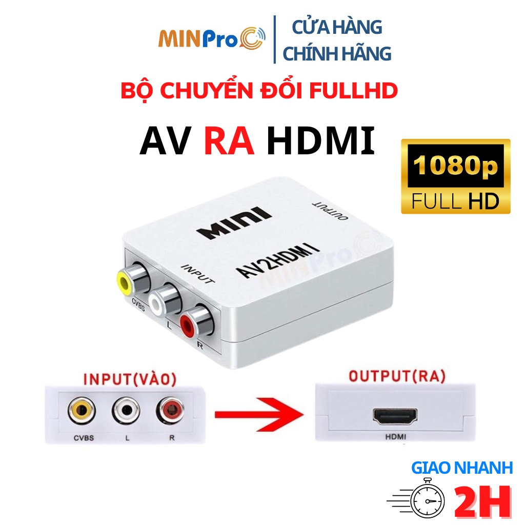 [Mã BMLTB200 giảm đến 100K đơn 499K] Bộ chuyển đổi AV ra HDMI MINPRO chuyển đổi âm thanh quang học Full HD 1080 giá rẻ