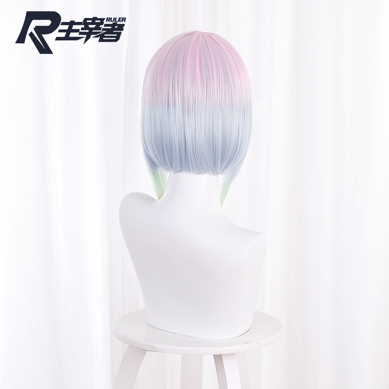 GN Cyberpunk Edgerunners Lucy Tóc Giả Cosplay Anime Nhiều Màu Sắc Tóc Giả Trang Phục Lông Tơ Tóc Giả Halloween NG