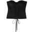 Pealike Nữ Sheer Lưới Chắp Vá Bustier Corset Vintage Dây Đeo Vai Crisscross Ren-Up Lưng Overbust Eo Ci
