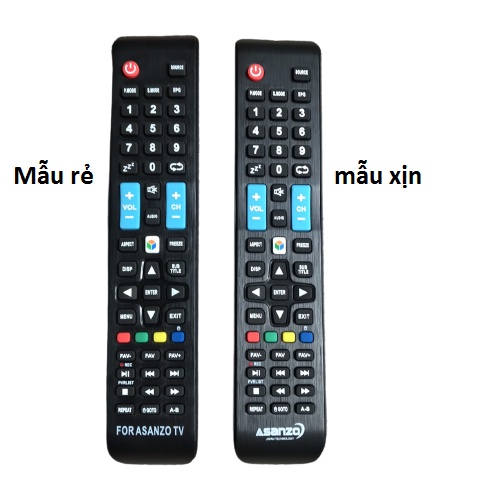 Điều khiển tivi asanzo các dòng TV smart, Remote asanzo smart được chọn mẫu