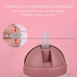 bình uống nước Dollar Minho  có van chống sặc, có tay cầm cho bé, an toàn