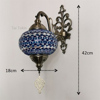 Đèn Gắn Tường Mặt Kính Cỡ Lớn 18cm Phong Cách Địa Trung Hải Độc Đáo