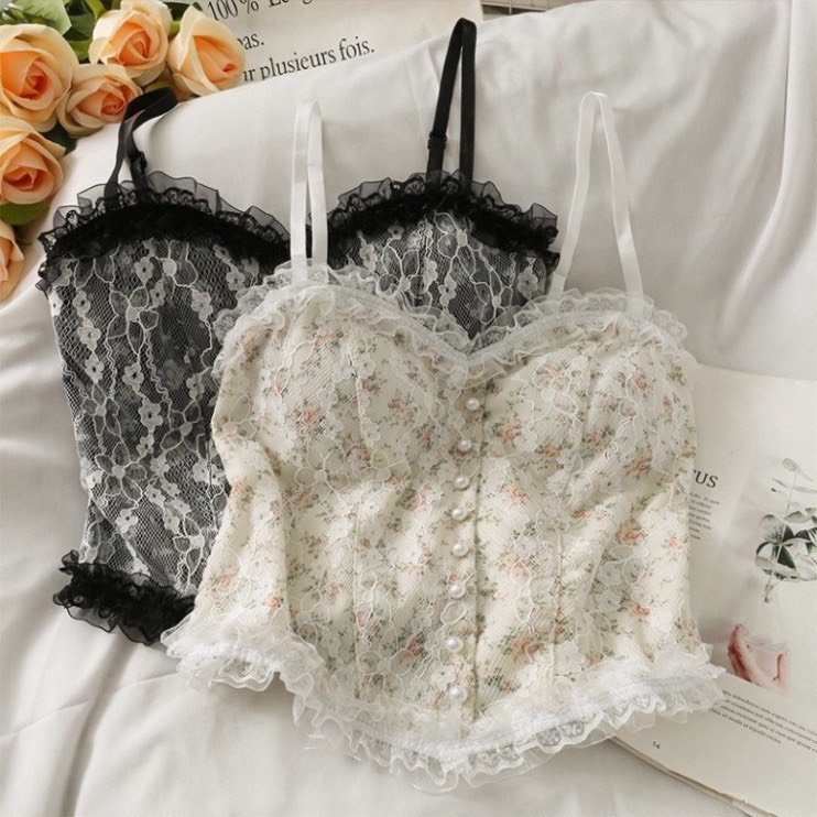 Áo bra nữ ren hoa màu đẹp không gọng sexy kiểu công chúa 118
