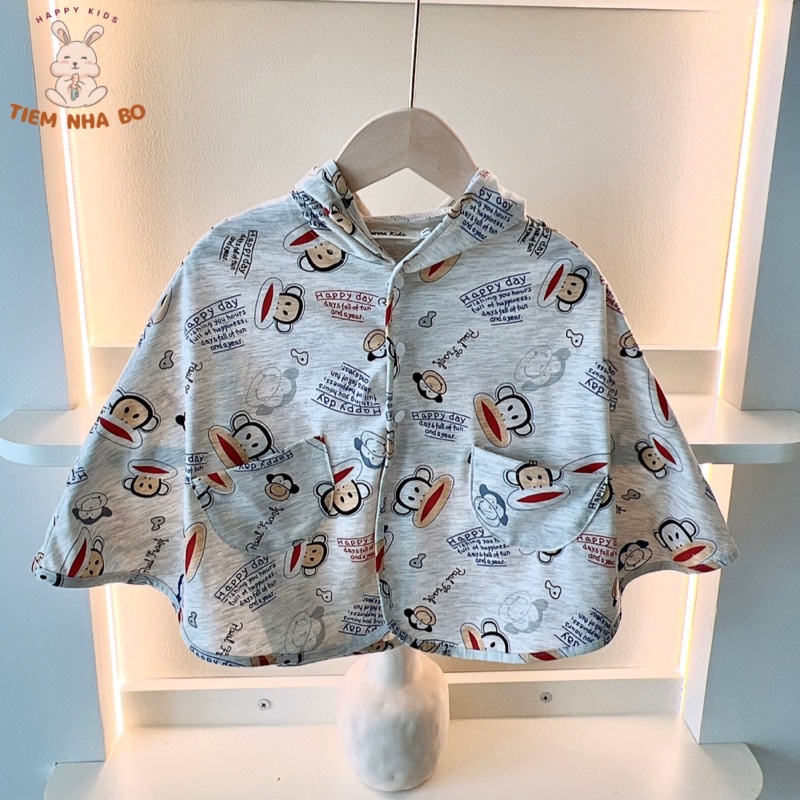 Áo choàng chống nắng cho bé chất liệu cotton cao cấp không kèm kính chắn Tiệm Nhà Bơ
