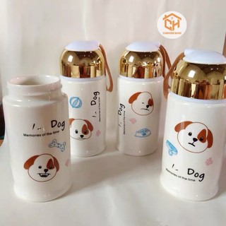 Bình Nước Sứ, Cốc Sứ Nắp Vặn Chịu Nhiệt Cam Homeware