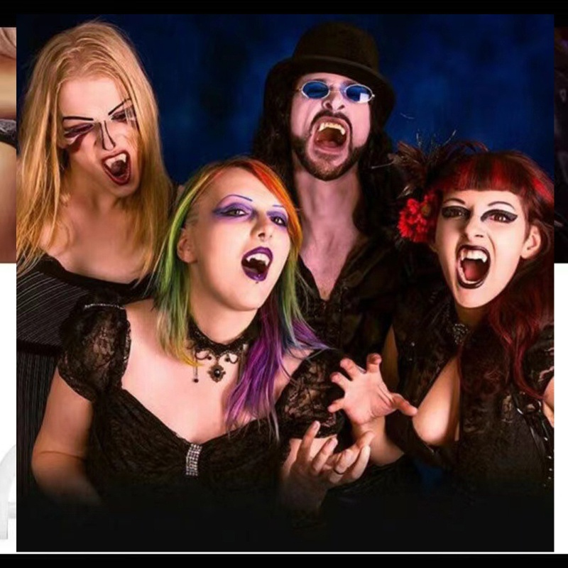 Đồ chơi Halloween: Fangs phát sáng máu đỏ cho trang phục ma cà rồng