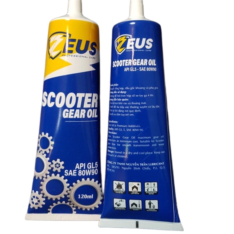 Nhớt láp Zues Scooter Gear Oil 80W90 type 120ml Shopee Việt Nam