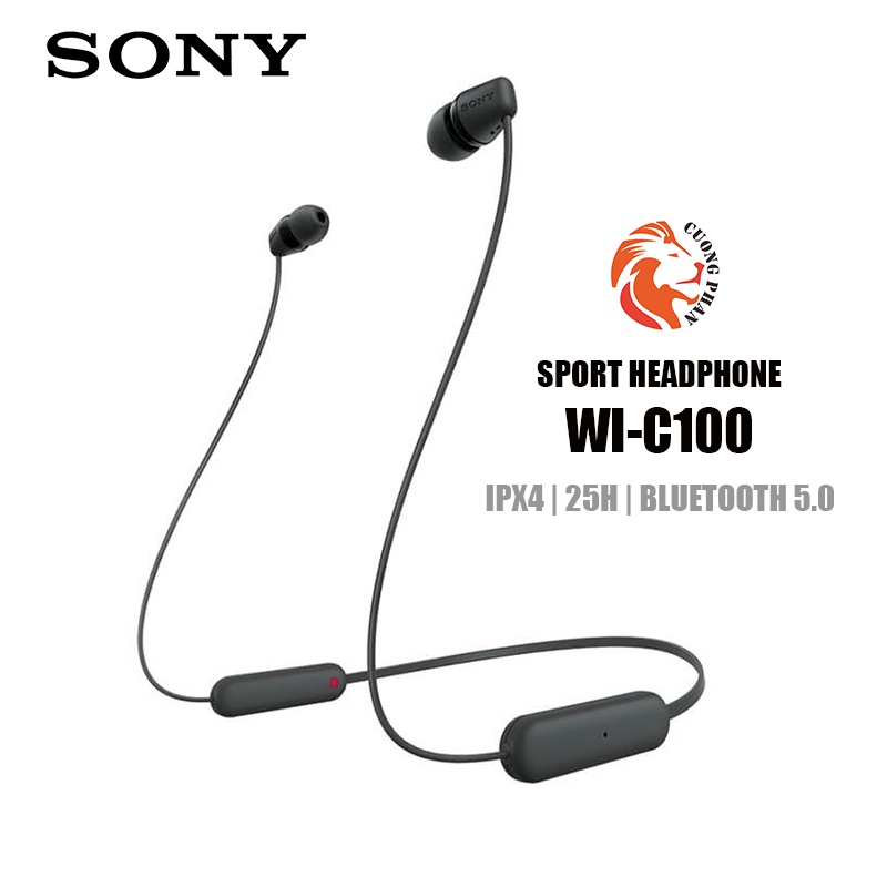 Tai Nghe Nhét Tai Bluetooth Chống Nước Sony WI-C100 - Không Thể Tốt Hơn !!