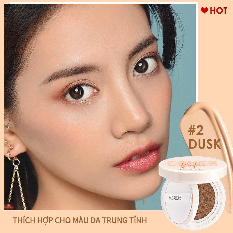 Phấn Nước BB Kiềm Dầu, Dưỡng Ẩm Lên Màu Mịn Cho Da Đẹp Tự Nhiên Focallure Covermax Longlasting Cushion Foundation FA162