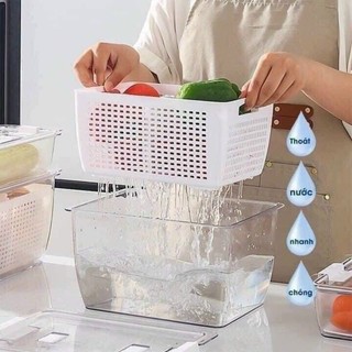 Hộp  thực phẩm Hokori cao cấp 6588+6589 ,Hộp nhựa thực phẩm có khóa thoát khí, có lỗ thoát nước