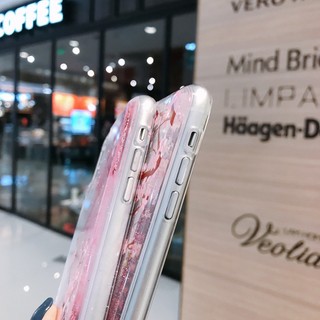 Quicksand Peach Blossom Vỏ Điện Thoại Cho iPhone 16 15 14 13 12 11 Pro Max Mini XS XR X Ốp Lưng Trong Suốt Chống Sốc