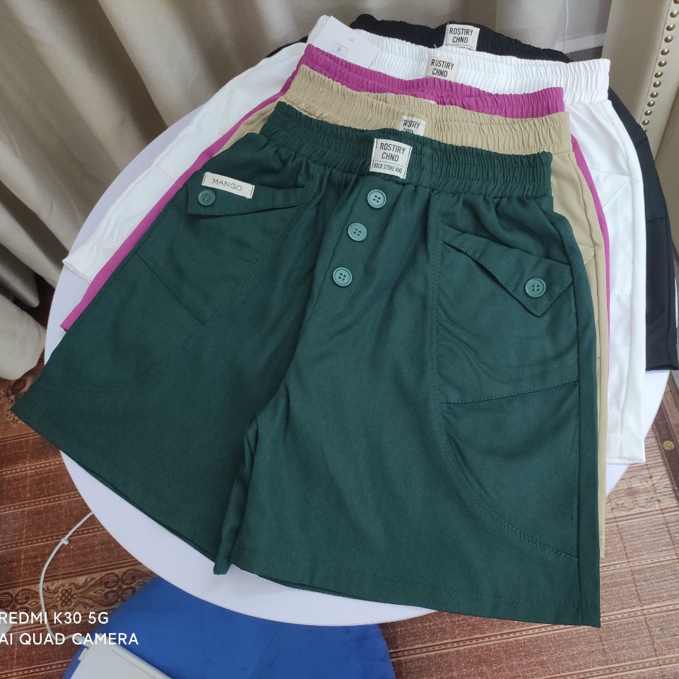 Quần short nữ kaki 3 cúc, quần đùi co giãn tốt mẫu mới đẹp trẻ trung có BIG SIZE 80KG