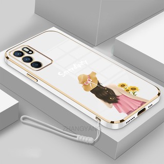 ốp lưng oppo reno 6 4g reno 6 5g reno 6z 5g Ốp Điện Thoại TPU Silicon Viền Mạ Màu Hình Cô Gái Xinh Đẹp Cho oppo reno 6 4g reno 6 5g reno 6z 5g